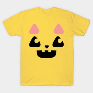 Cute Kawaii Pumpkin Cat Face Costume pastel goth T-Shirt